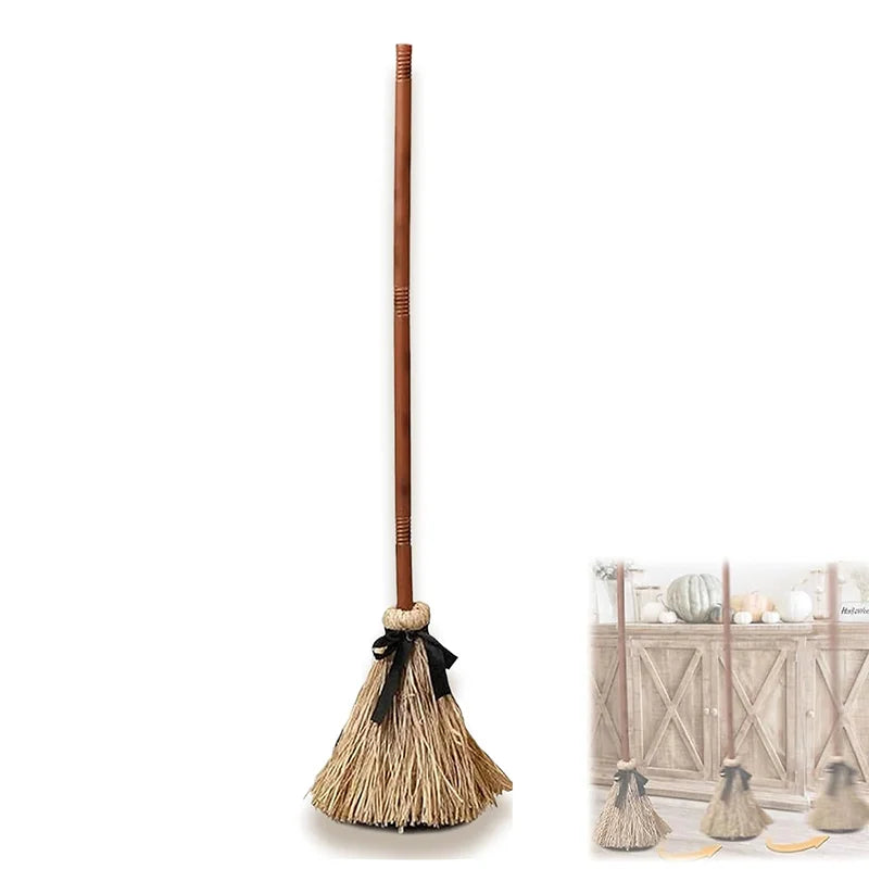 Halloween Animated Floating Witch Broom Sound Activated Dancing Magic Broom Detachable Electric Broom Prop Horror Party Decor