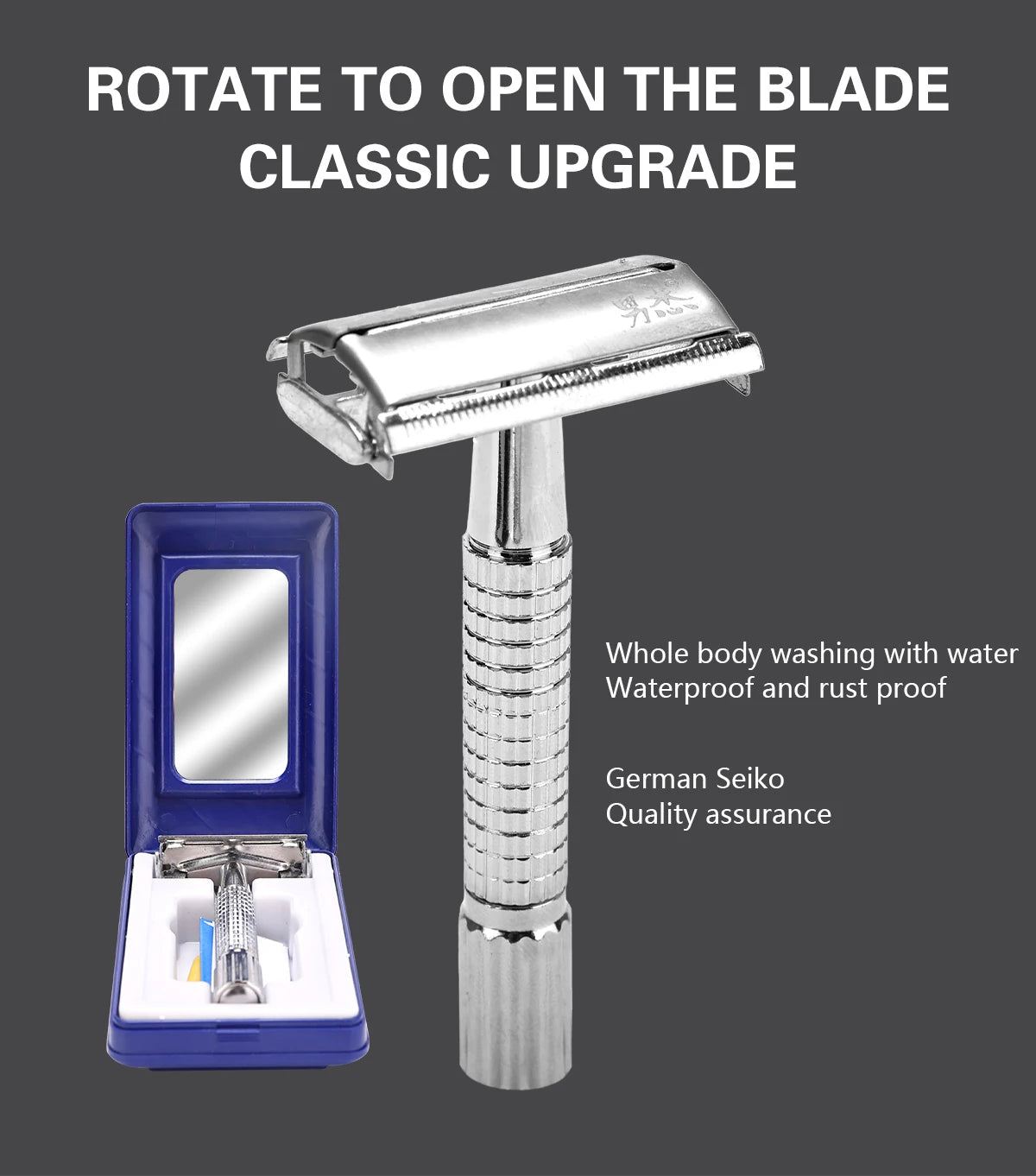 Barber Men's Traditional Double Edge Chrome Shaving Safety Razor for Male Premium Metal Manual Shavers