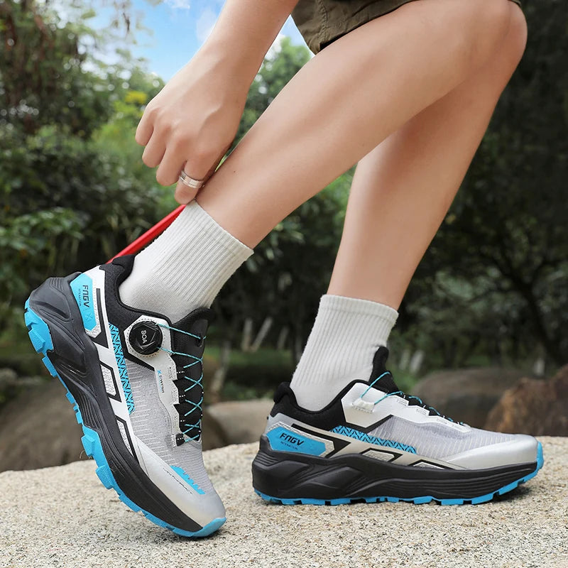 Men's Stylish Outdoor Hiking Shoes Hard-wearing Trekking Sneakers with Plush Warm Lining for Winter Male Footwear