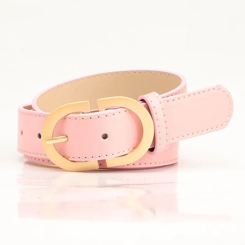 Fashion Pu Leather Waist Belts Women for Jeans Double D Buckle Ladies Belt for Dresses 10 Colors Available Wild Waistband Ladies