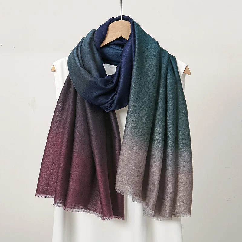 New Cotton Muslim Hijabs Scarf Tie-dyed Headscarf Wraps Long Shawls With Fringe Femme Musulman Ombre Viscose Headband Scarves