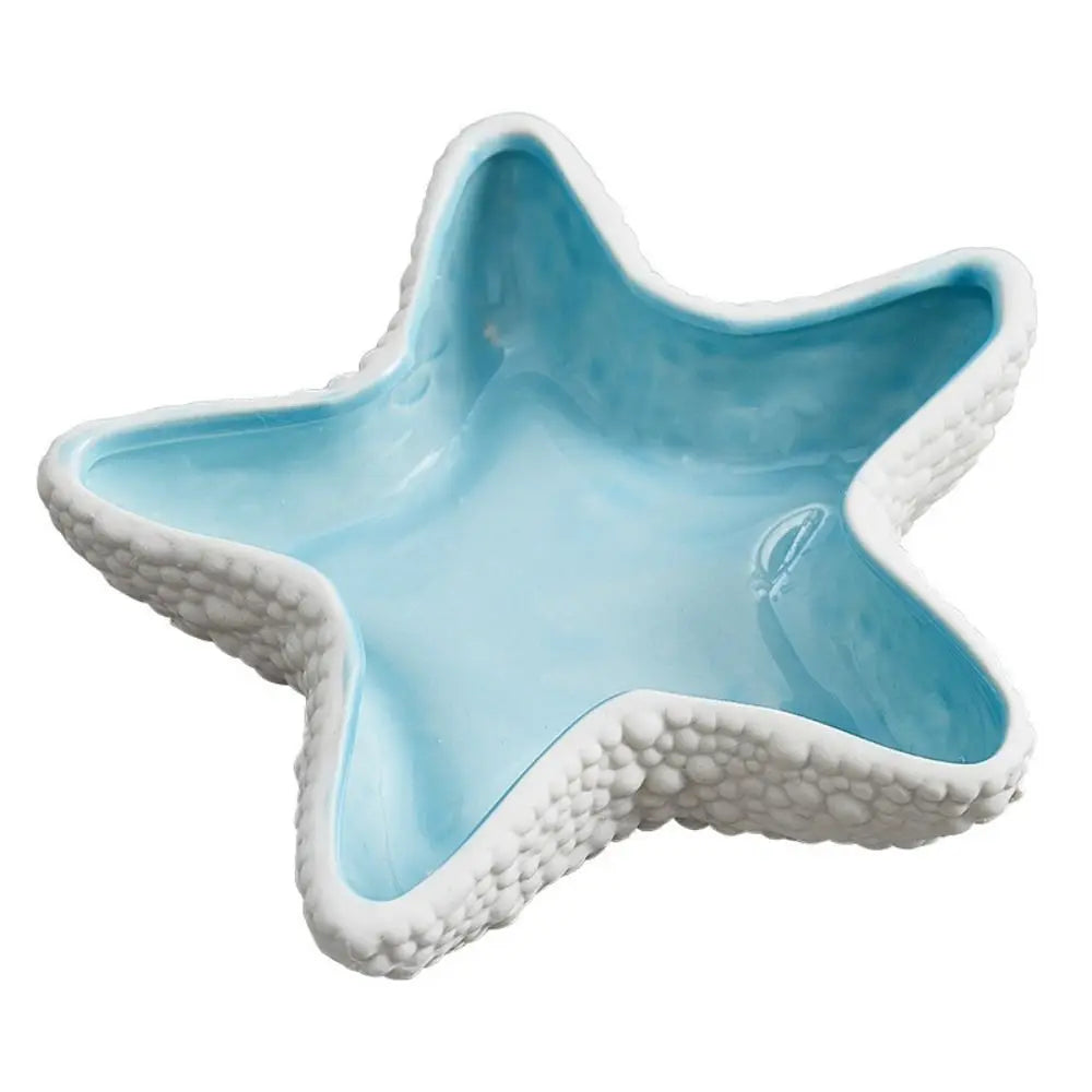 1 Pc Ceramic Starfish Shell Storage Tray Jewelry Display Tray Conch Storage Plate Earrings Ring Box Crafts Decoration