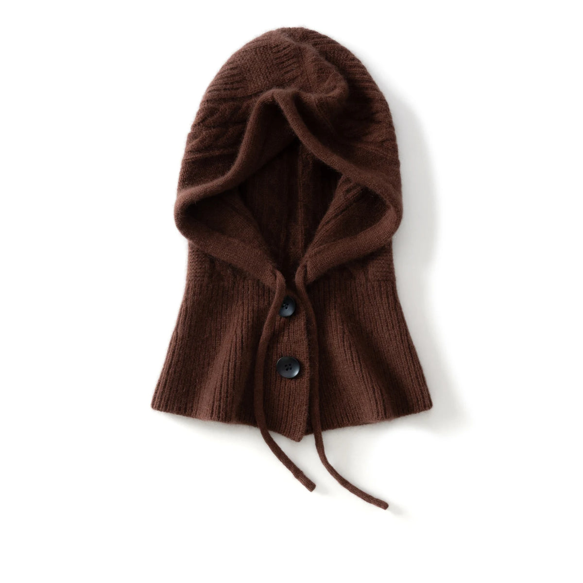 100%Quality Cashmere Balaclava Hoods For Women Warm Ring Scarf Beanie Hat Windproof Hooded Button-up Neck Collar Knitted Hat