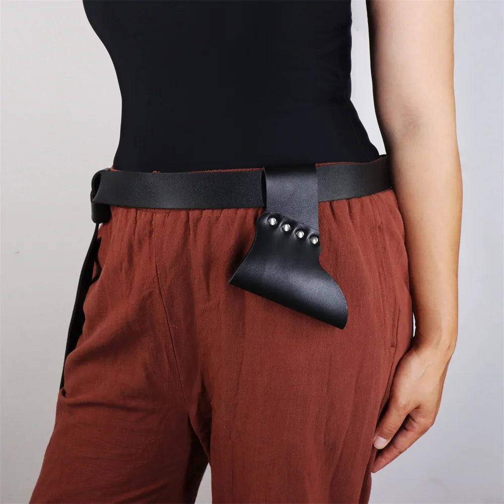 Medieval Leather Scabbard Renaissance Viking Knight Scabbard Halloween Cosplay Stage Performance Role-Playing Retro Belt