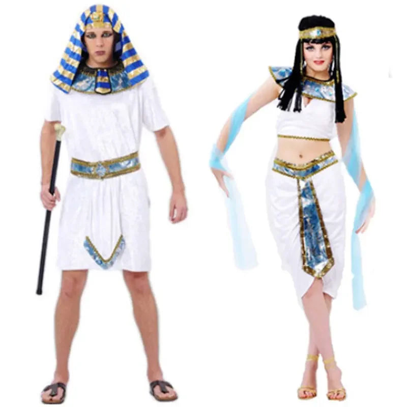 Halloween Costumes Ancient Egypt Egyptian Pharaoh King Empress Cleopatra Queen Costume Cosplay Clothing for Men Women