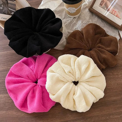 1pc Autumn and Winter Large Towel Hair Hoop Plush Dry Hair Large Intestine Hair Hoop High End Sensation Headrope Headpiece