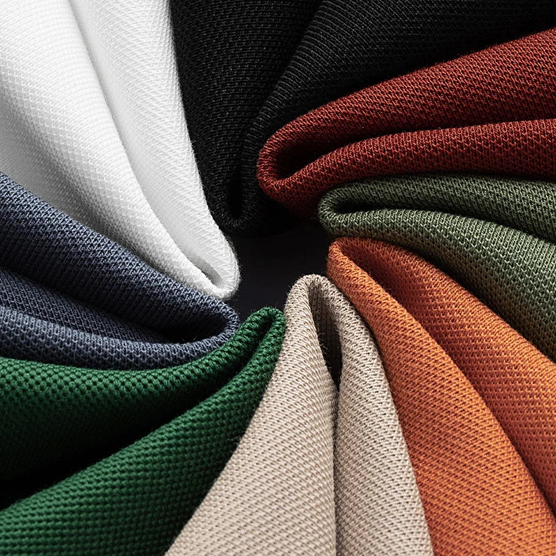 GAAJ Business Polo Shirt Men,Casual Brand Tops,Striped Collar T shirt,High Quality Cotton Tee,Social Poloshirt,Menswear Clothes