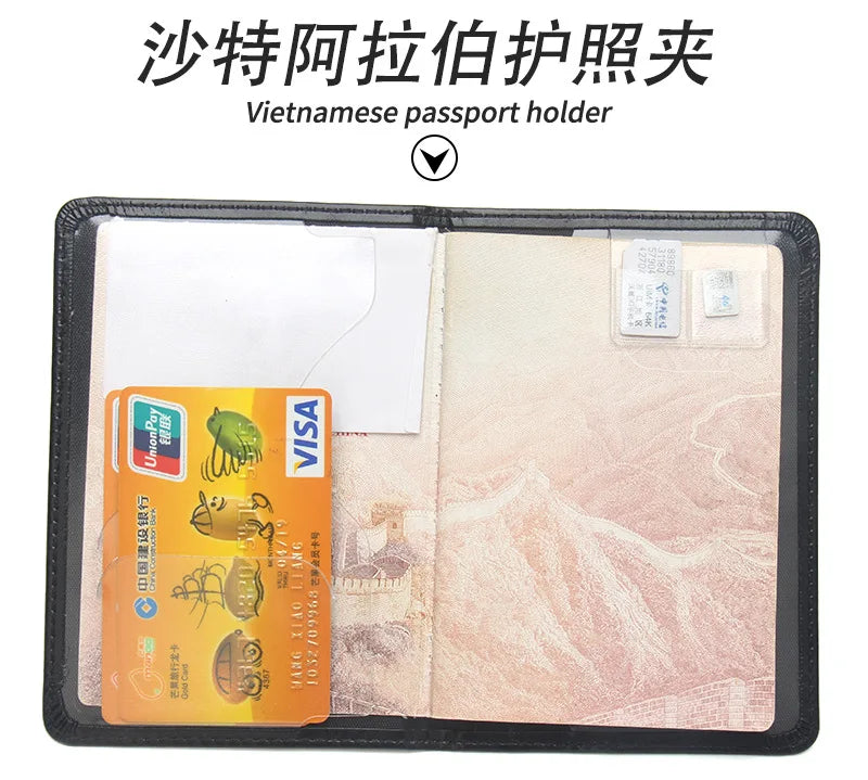 Green Saudi Arabia Passport Cover Case for Passports Thin Lightweight Travel Wallet Travel Document Holder