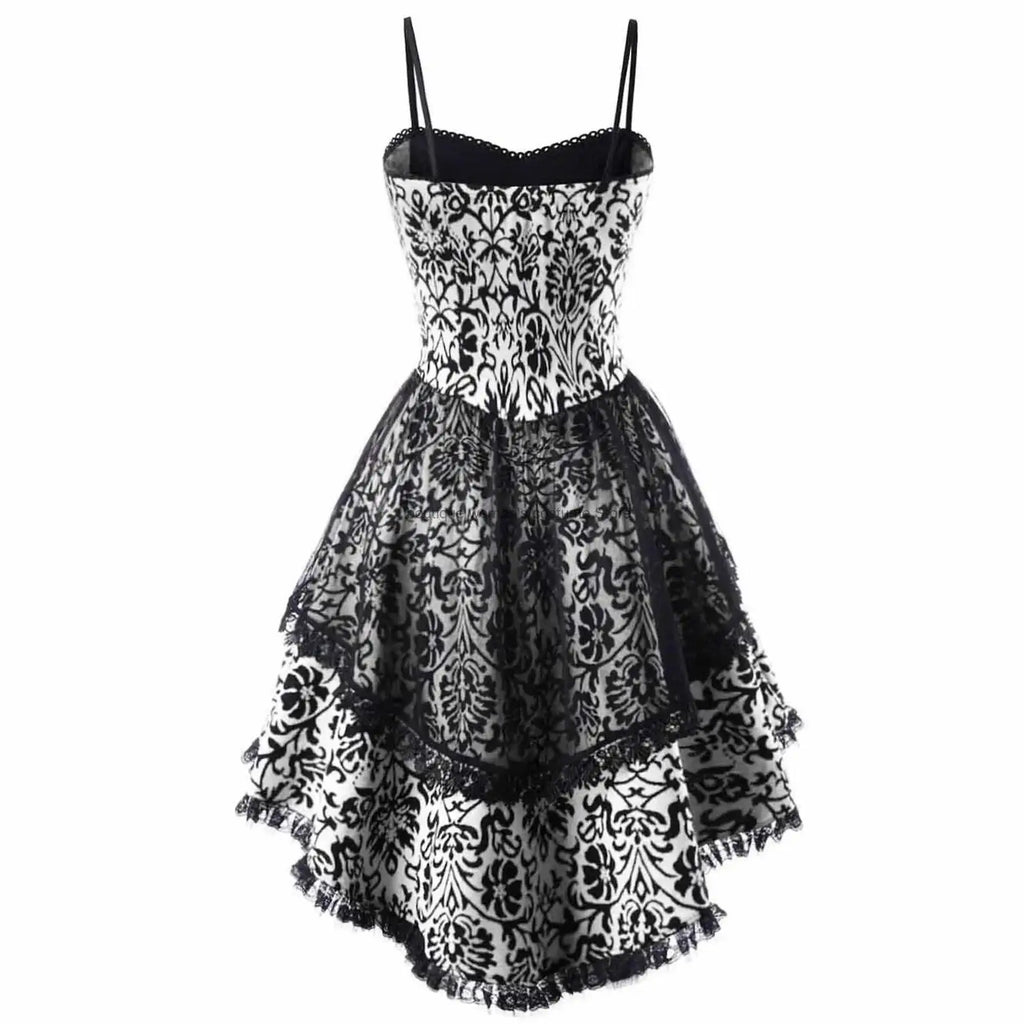 Halloween Cosplay Costume Lace Gothic Vintage Dress Women Irregular Sleeve Dresses Robe Medieval Ghost Vampire Clothing