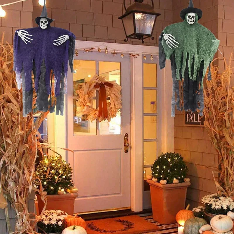 Halloween Pendant Decorations Creepy Skull Ghost Hanging Ornaments for Garden Yard Backyard Party Spooky Outdoor Supplies