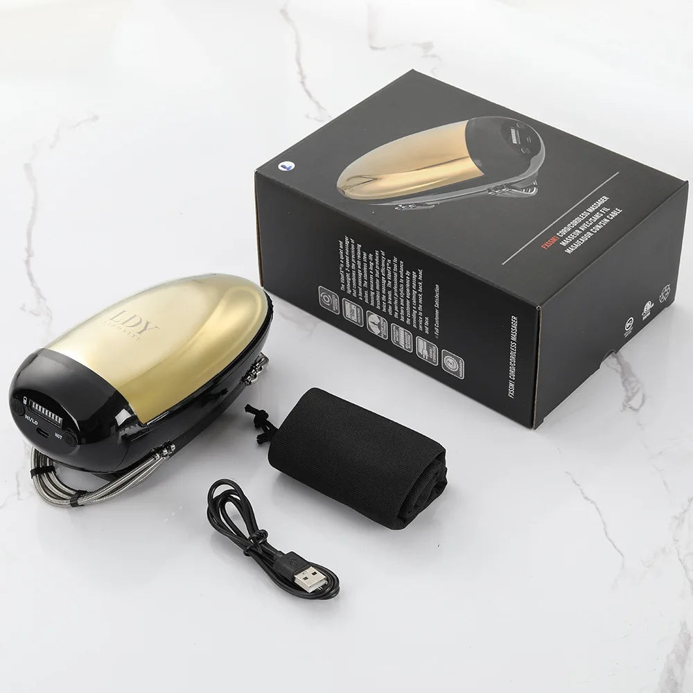 Professional Cordless Vibration Massager Barbers Salons USB Charging Body Neck Back Head Face Wireless Handheld Massage Machine