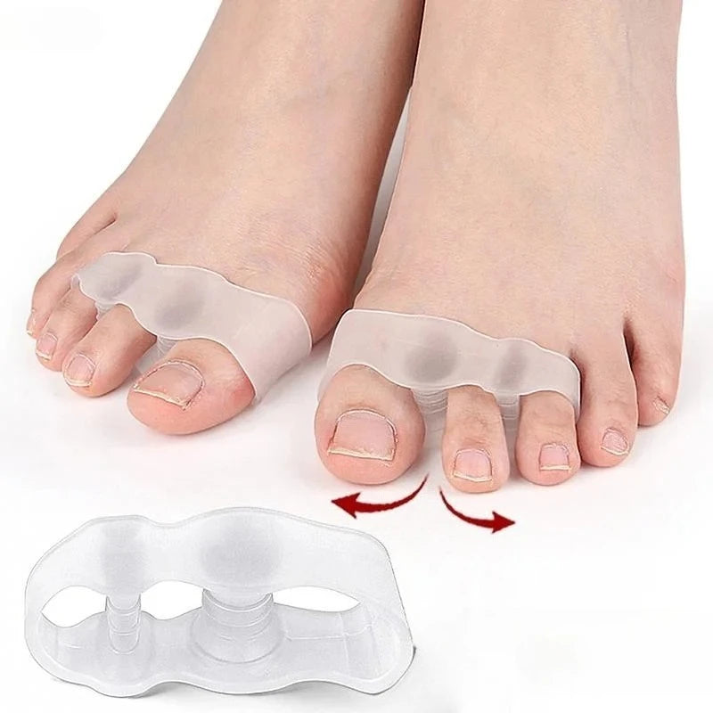 1 pair Silicone Three Hole Toe Separator Fingers Feet Toe Spreader Hallux Valgus Bunion Corrector Foot Care tool