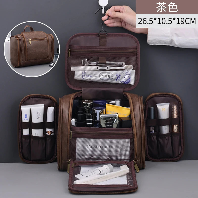 New Large-capacity Waterproof Toiletry Storage Bag with Hook, Portable Cosmetic Bag, Wet and Dry SeparationTravel Toiletry Bag