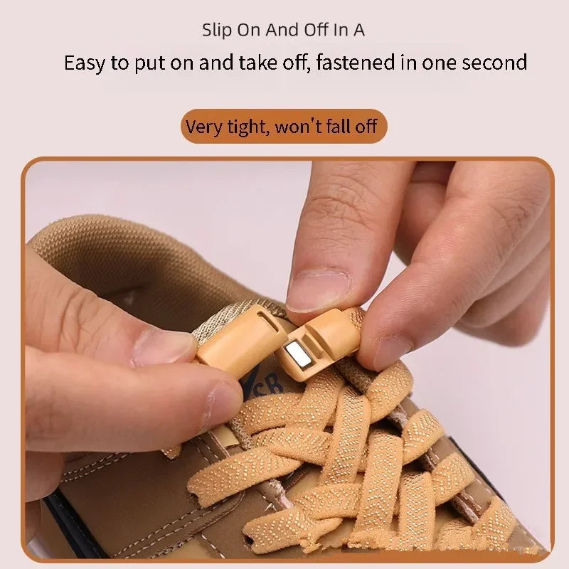 No Tie Shoe Laces Magnetic Shoelaces Without Ties Colorful Lock Elastic Laces Sneakers for Kids Adult Flat Shoelace Rubber Bands
