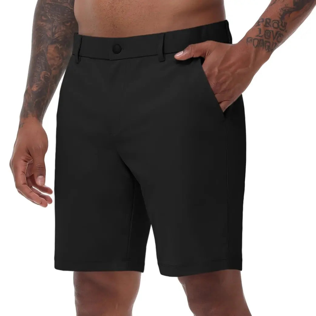 Men's Cargo Trendy Shorts Casual Elegant Golf Pants, Suit Shorts Work Dress Shorts with Concealed-Type Zipper Side Pockets