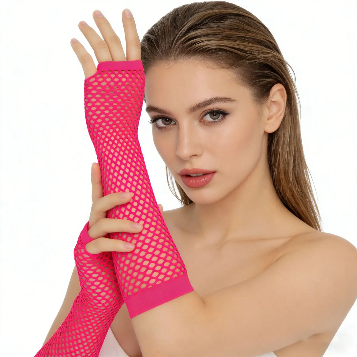 Fishnet Stretch Gloves Sexy Long Gloves Punk Half Finger Nightclub Party Gloves Cosplay