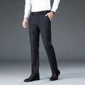 Autumn Brand Clothes Men's Suit Trousers Cotton Loose Straight Pants for Male High Waist Elastic Black Casual Formal Pant Man