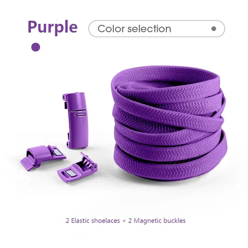 No Tie Shoe Laces Magnetic Shoelaces Without Ties Colorful Lock Elastic Laces Sneakers for Kids Adult Flat Shoelace Rubber Bands