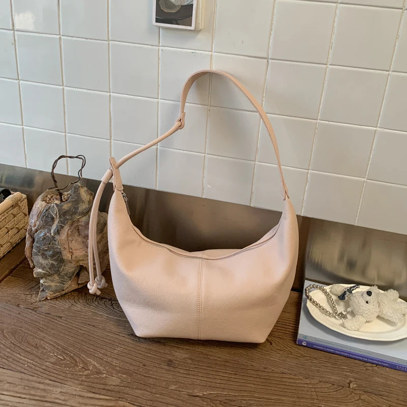 MOODS Shoulder Hobo Bags For Women Soft PU Leather Solid Color Large Capacity Shopping Totes With Adjustable Shoulder Strap 2026