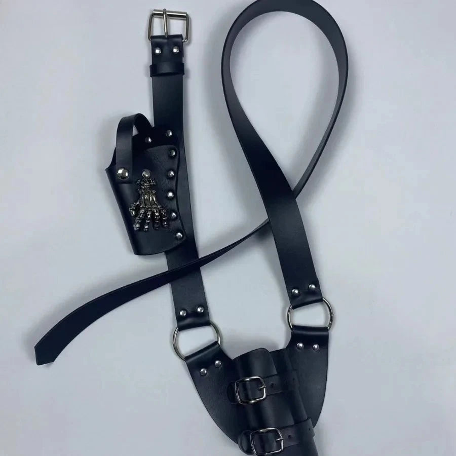 Shoulder Belt Adjustable Sword Gun Holder Sheath Scabbard Frog Leather Armor Pirate Halloween Costume Rapier Medieval Holster