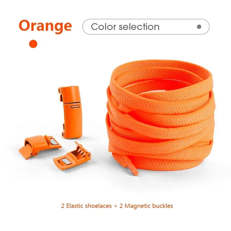 No Tie Shoe Laces Magnetic Shoelaces Without Ties Colorful Lock Elastic Laces Sneakers for Kids Adult Flat Shoelace Rubber Bands