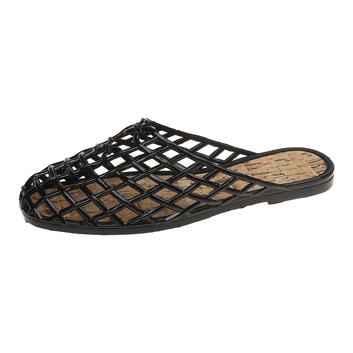 Women's Shoes 2025 Summer New Mesh Woven Hollowed-out Breathable Head Slippers for Women's Toe Wedge Sandals Zapatos De Mujer