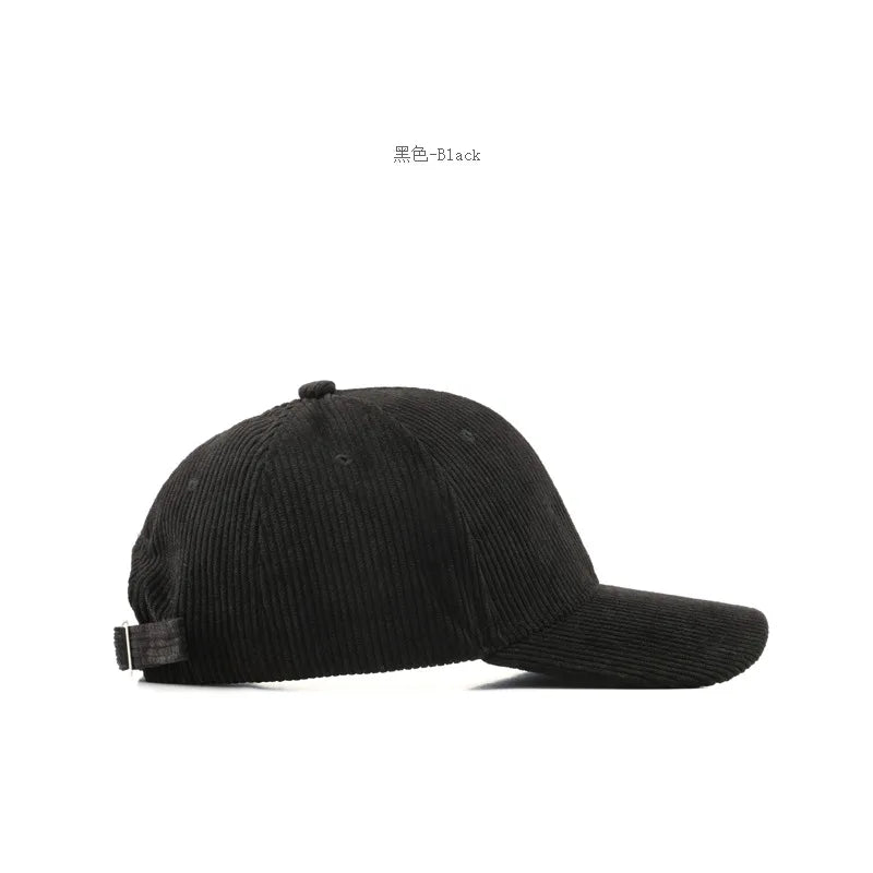 2025 New Corduroy Baseball Cap Women Men Cotton Solid Sunhat Sport Snapback Caps Autumn Warm Fashion Hip Hop Fishing Hat