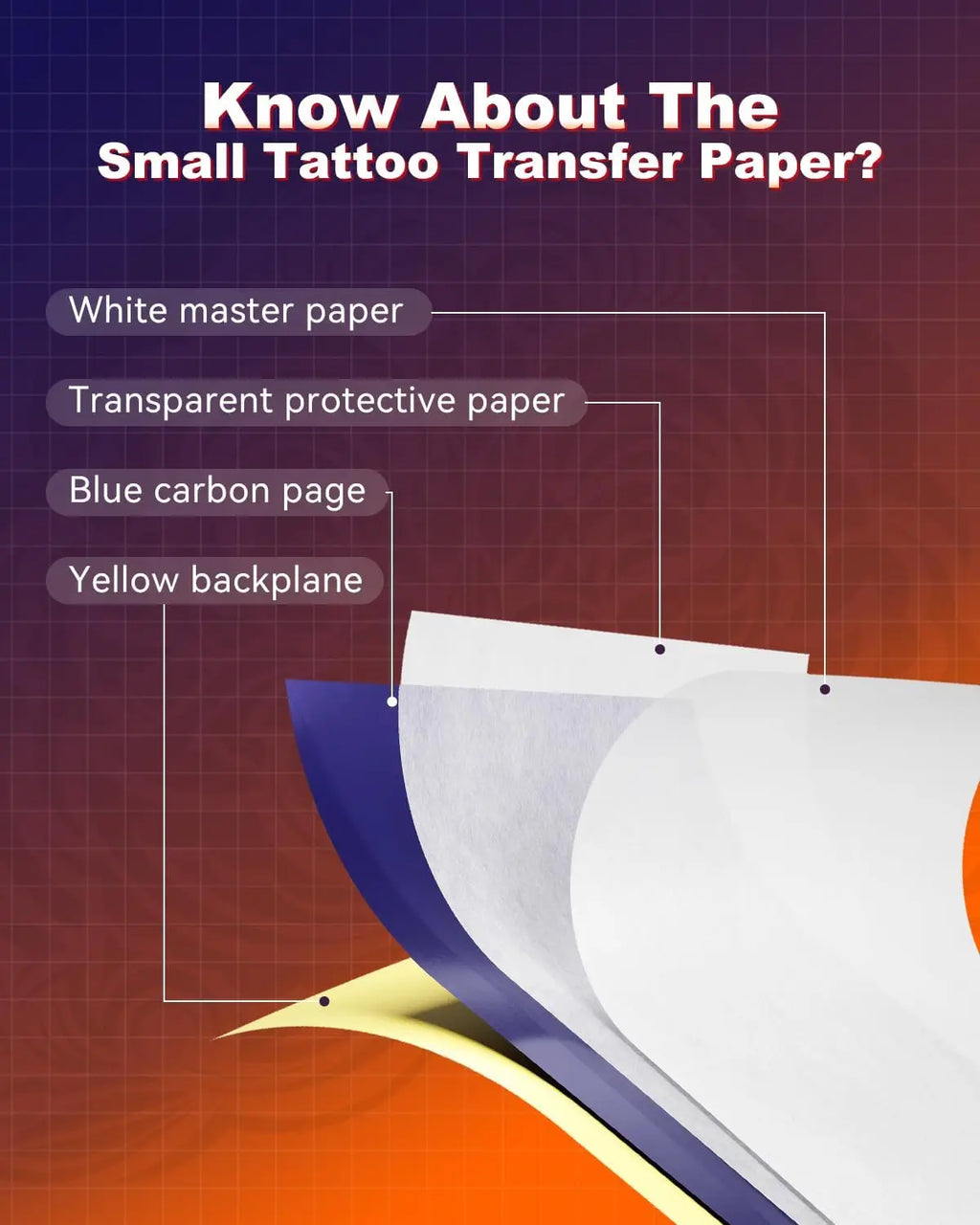 100pcs tattoo transfer paper 80mmx300mm template paper suitable MR3 TP31 tattoo thermal printer Body artist Tattoo accessories