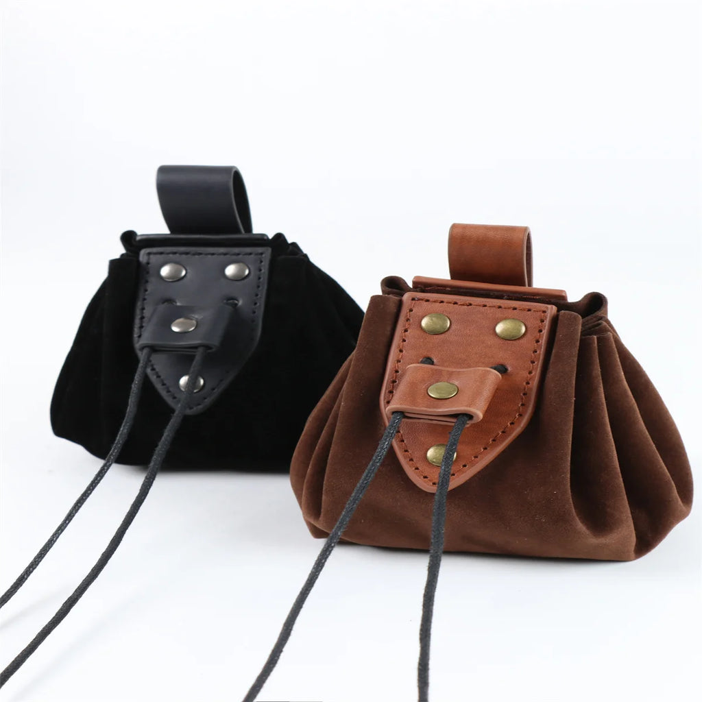 7PCS Medieval Belt Renaissance Punk Cork Dark Three Potions Glass Magic Bottle Waist Bag Halloween Cosplay Costume Belt Props