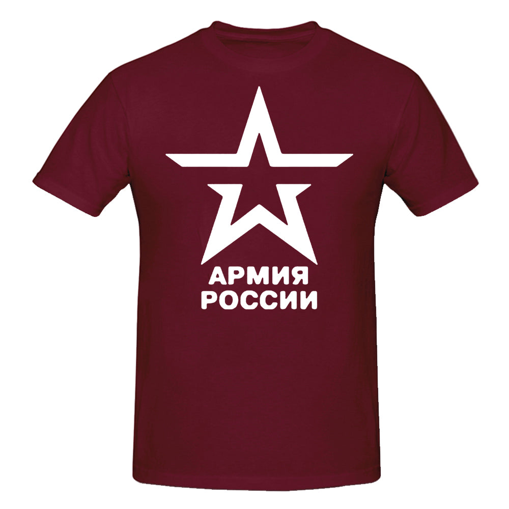 Summer Army of Russia Cotton Man's T-shirts Short Sleeve O Neck Man Funny Retro Guys Male Tee Shirts Tops