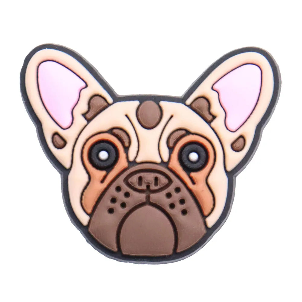 1PCS PVC Kawaii Animal Kinds Of Dog Mom Dad Sandals Shoe Decoration Charms Fit Wristbands Buckle Slipper Accessories Xmas Gifts