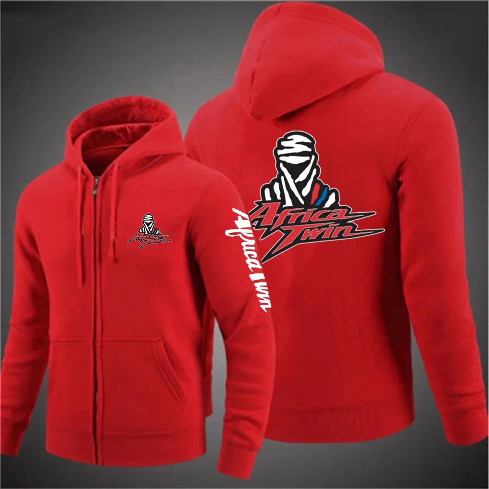 2025 Japan Motorcycle Africa Twin Crf 1000L Men Solid Color Zipper Long Sleeve Jackets Fashion Casual Sweatshirt Pullover Hoodie