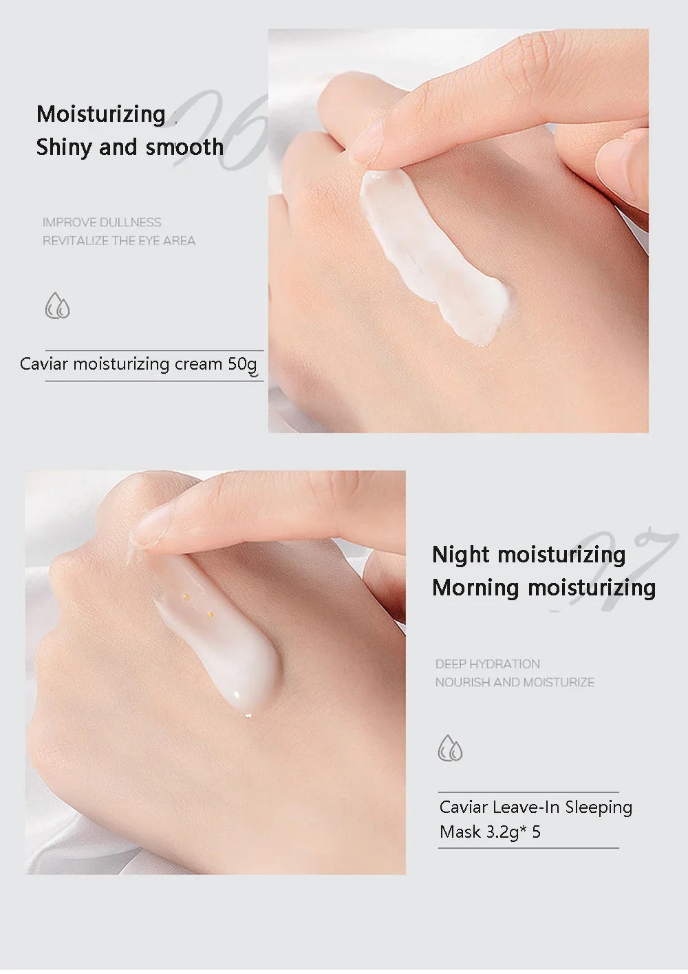 15PCS Caviar Skin Care Set Face Serum Set Face Moisturizing Anti Wrinkle Whitening Beauty Health Korean Facial Skin Care Suit