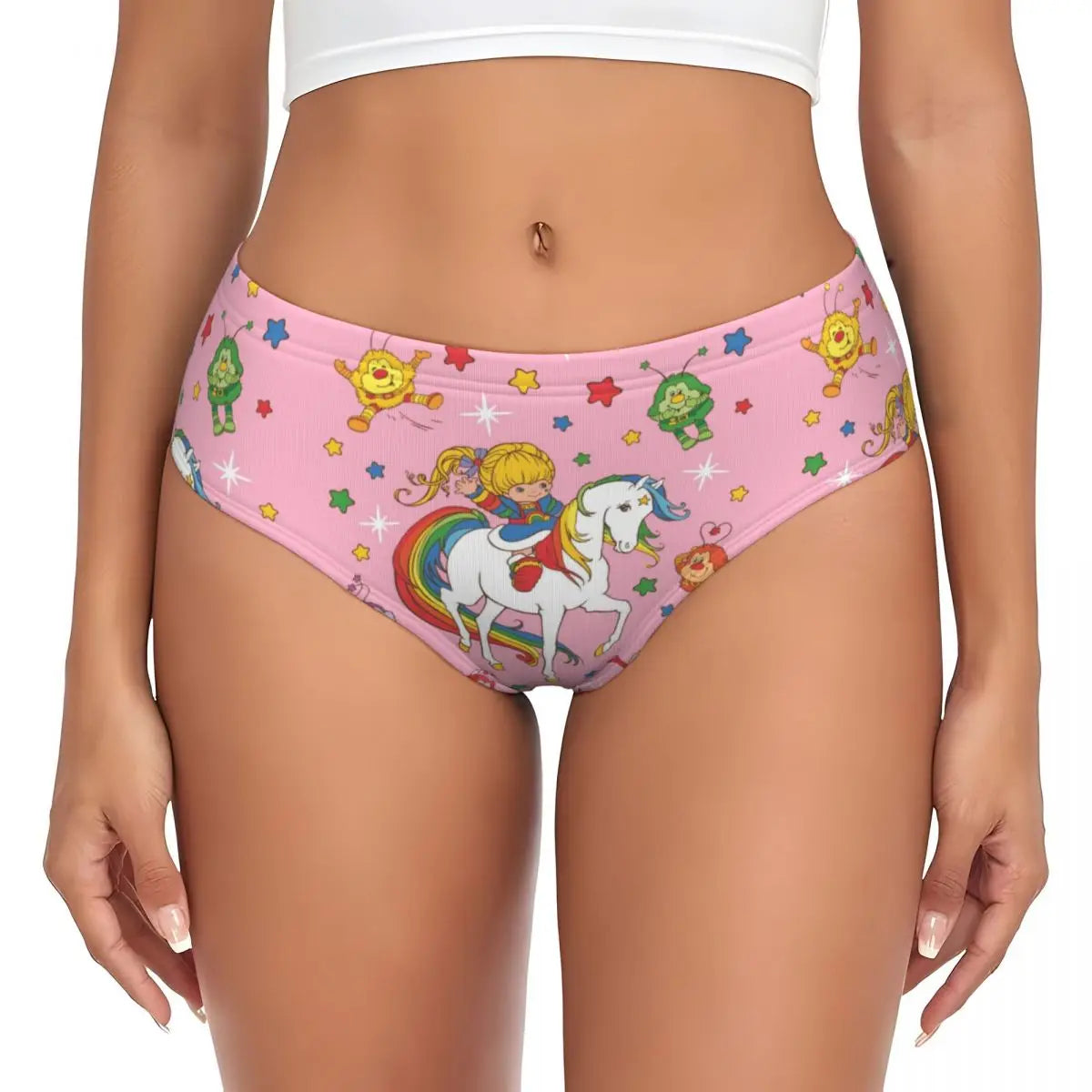 Custom Womens Cartoon Cute R-Rainbows B-Brite Anime Panties Comfort Briefs Underwear