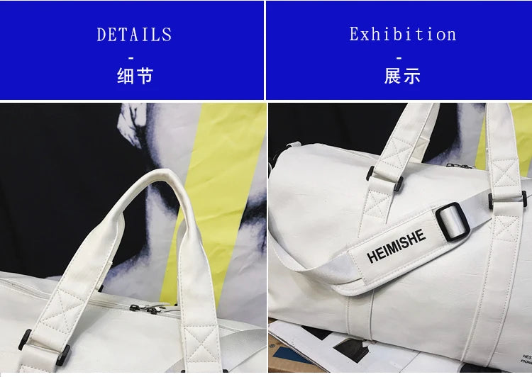 Men Gym Bag custom logo Large Dry And Wet Fitness Handbag Male Female Sports bag personality customization PU Leather Travel bag