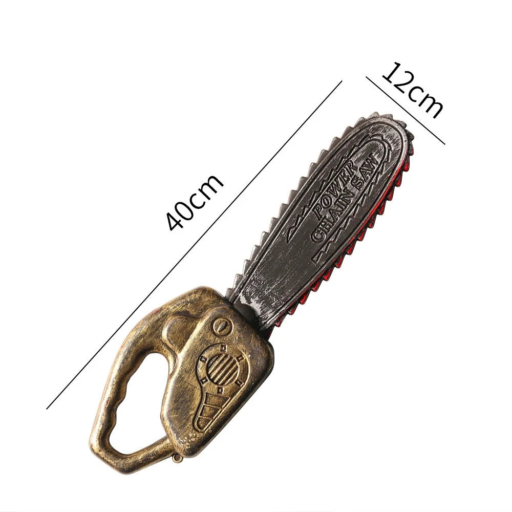 Halloween realistic props - blood-spreading axes, chainsaws, plastic knives for costumes, party cosplay props