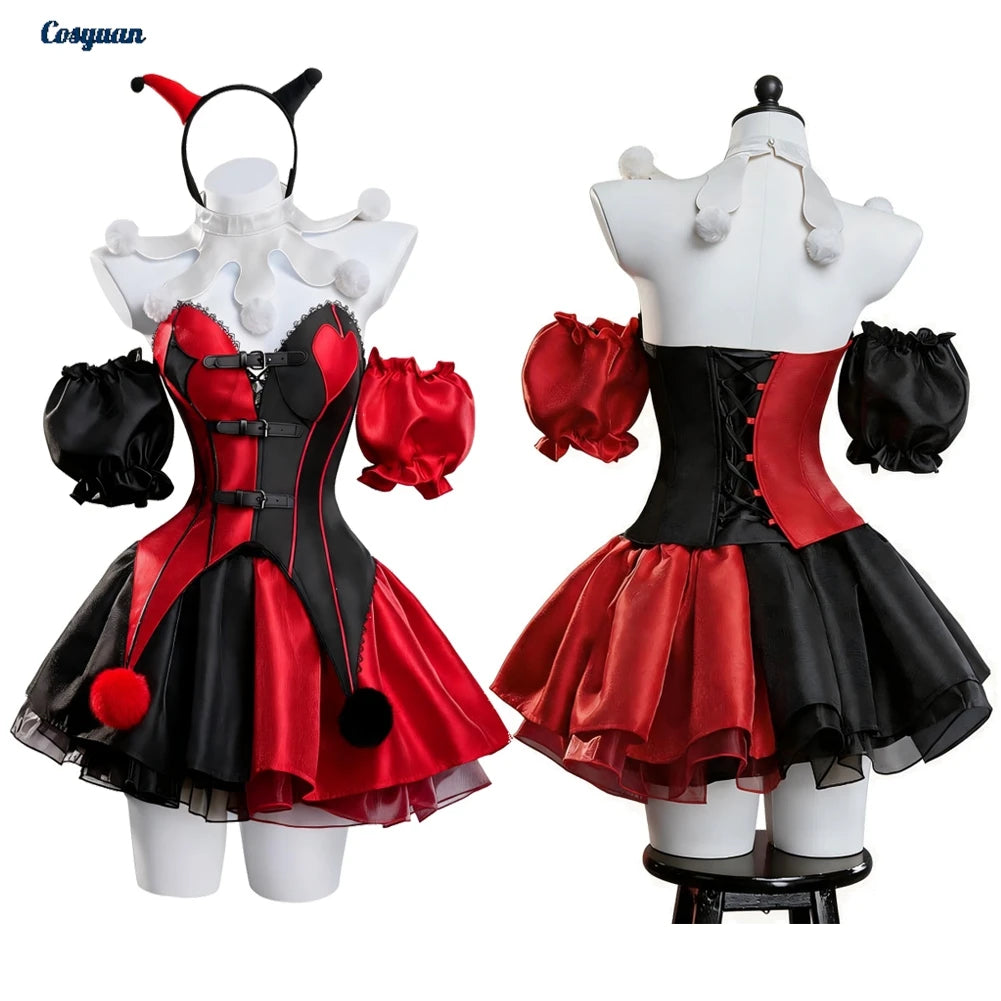 Halloween Cosplay Clown Skirt Hairband Clothing Women Party Disguise Roleplay Female Halloween Costume Carnival Outfits Suits