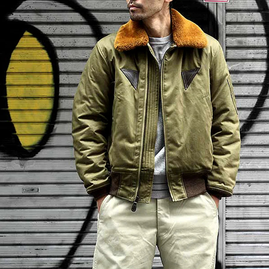 TOYS McCOY1945 real wool collar B15A thickened flight jacket