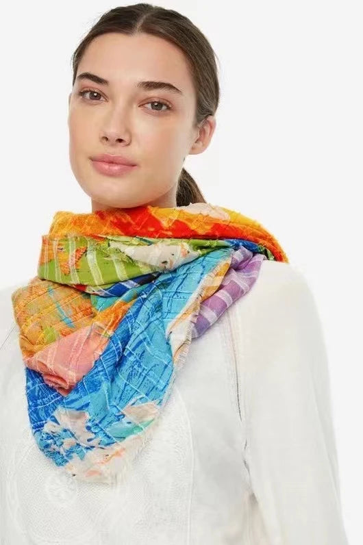 Foreign trade original single Spanish new trend colorful leisure gift shawl scarf scarf