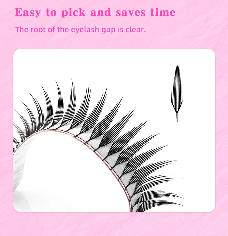 LAKANAKU Spire Lashes Feather Individual Eyelash Extensions B/C/CC/D Cashmere Volume Premade Spikes Eyelashes