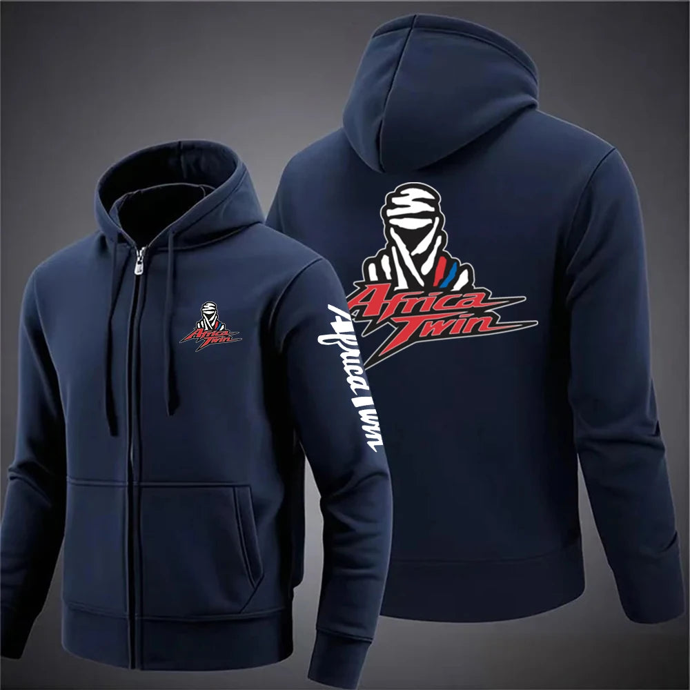 2025 Japan Motorcycle Africa Twin Crf 1000L Men Solid Color Zipper Long Sleeve Jackets Fashion Casual Sweatshirt Pullover Hoodie