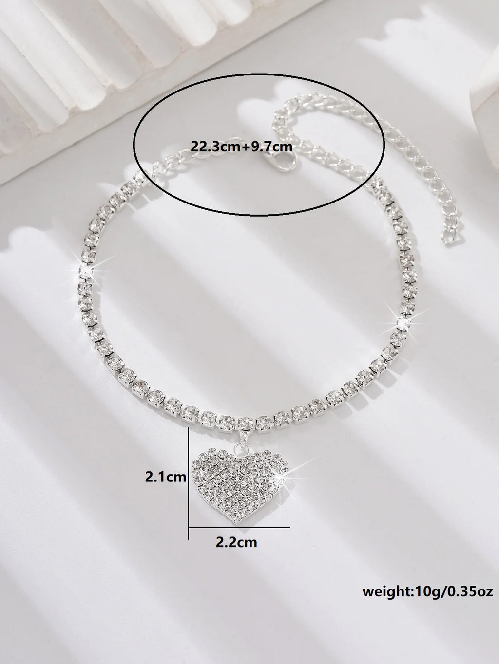 1PC Women's Simple and Premium Copper Inlaid Water Diamond Love Foot Chain Bracelet Accessories Wedding Party Fashion Jewelry