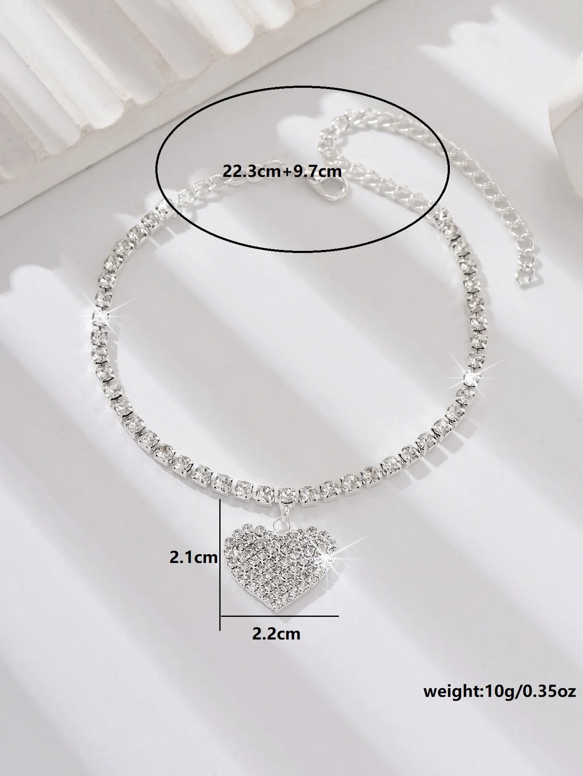 1PC Women's Simple and Premium Copper Inlaid Water Diamond Love Foot Chain Bracelet Accessories Wedding Party Fashion Jewelry