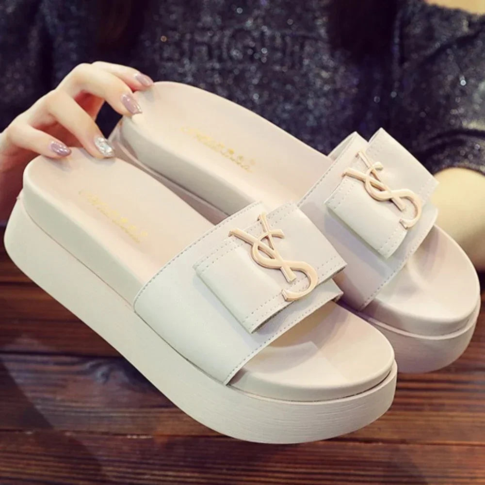 Women Slippers Summer New Platform Designer Sandals Fashion Letters Ladies Shoes Casual Outside Non-slip Slippers Slides Women