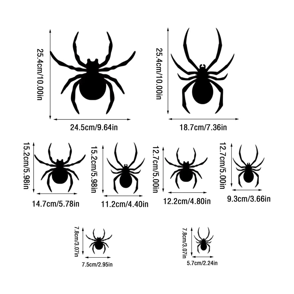 Halloween LED Night Light Spider-Themed Decals Glowing Spider Wall Sticker Party Holiday Decor Home Window Wall Decoration