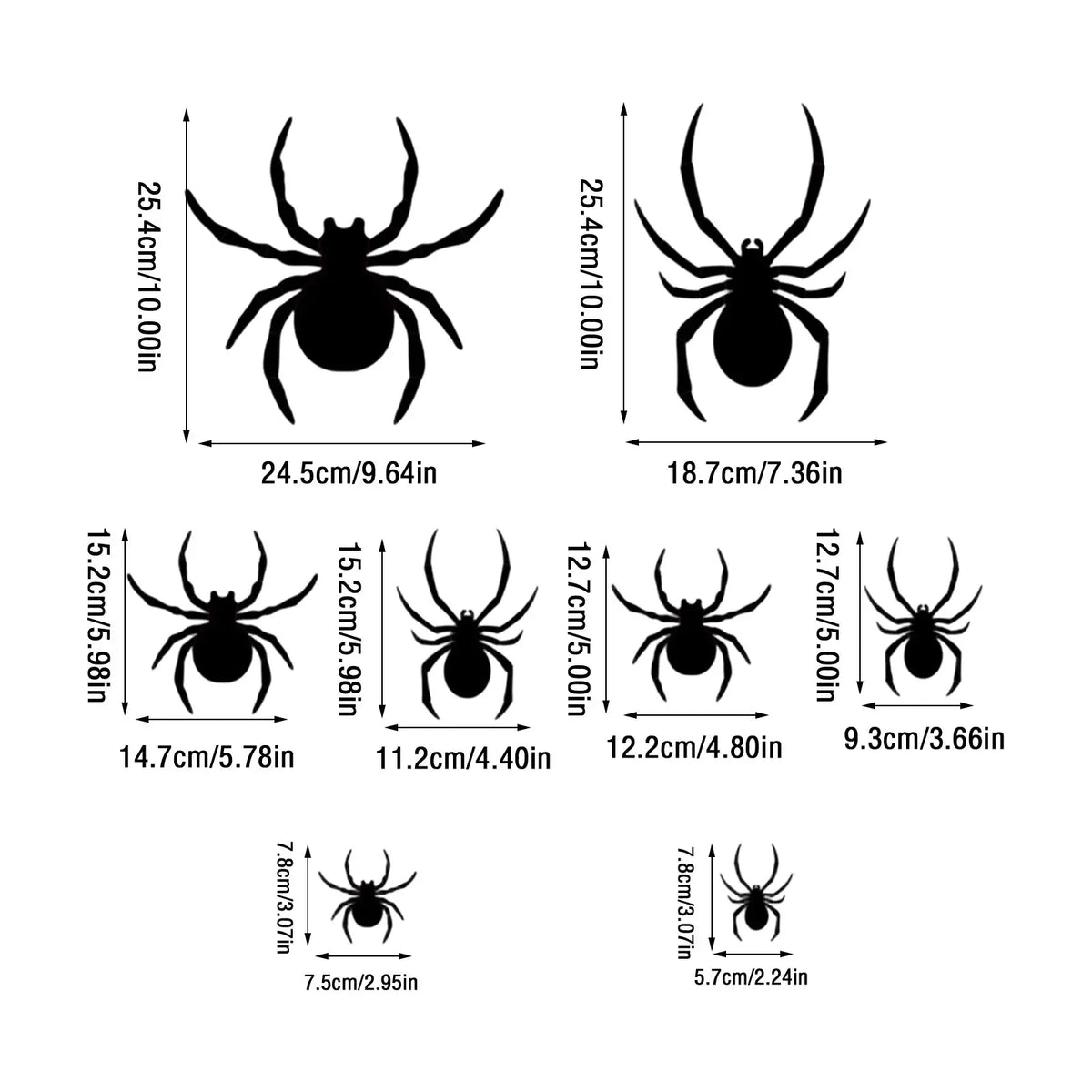 Halloween LED Night Light Spider-Themed Decals Glowing Spider Wall Sticker Party Holiday Decor Home Window Wall Decoration