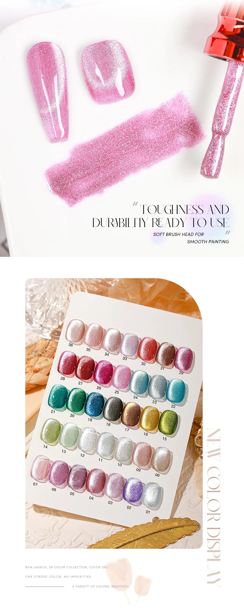 AS 15ml Cat Magnetic Gel Nail Polish Cat Eye Glitter Effect Semi Permanent 36 Colors  Soak Off UV Gel Varnish Manicure Nail Art