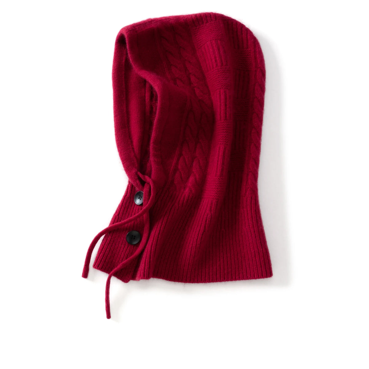 100%Quality Cashmere Balaclava Hoods For Women Warm Ring Scarf Beanie Hat Windproof Hooded Button-up Neck Collar Knitted Hat