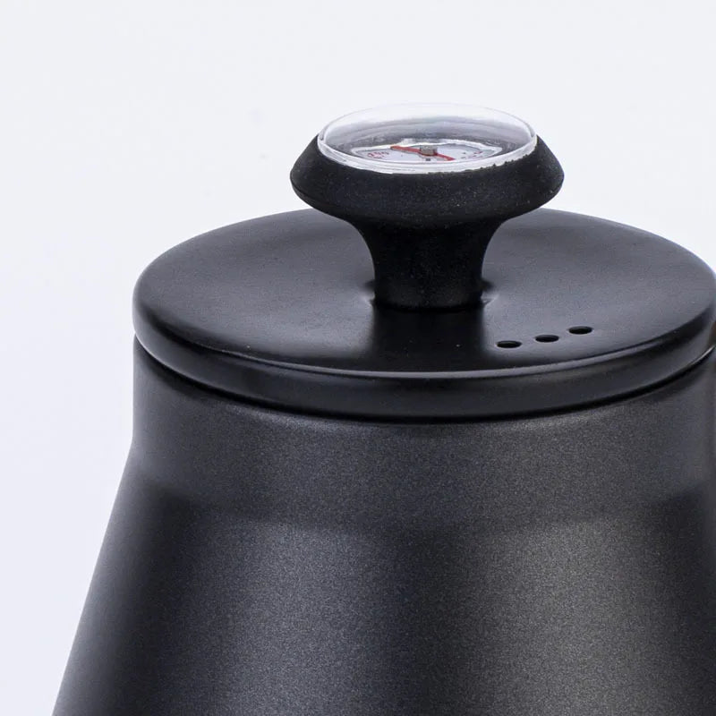 304 Stainless Steel Pour Over Coffee Kettle, Long Spout with Temperature Control, Suitable for Open Flame and Tea Brewing, 1.2L