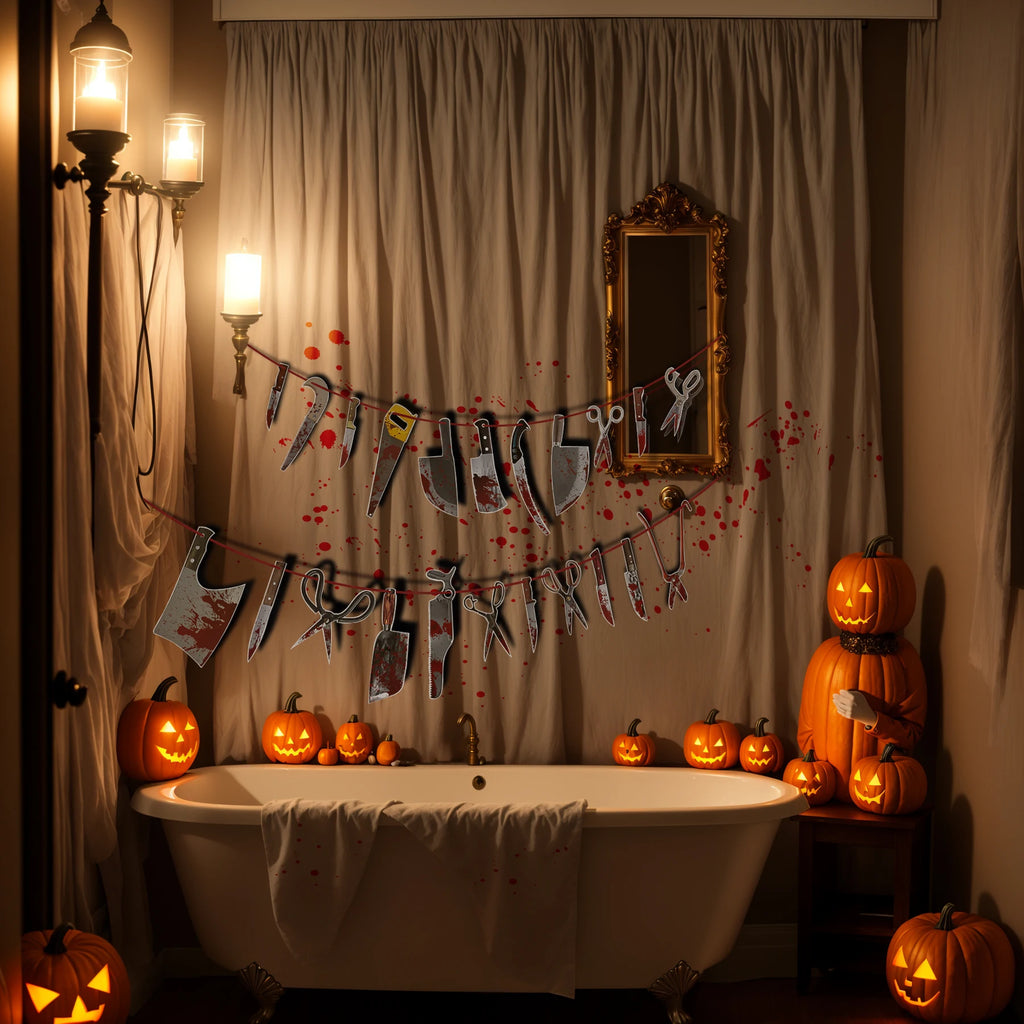 Halloween Decorations, Friday the 13th party, Insane asylum Halloween decorations, Spooky party decor,